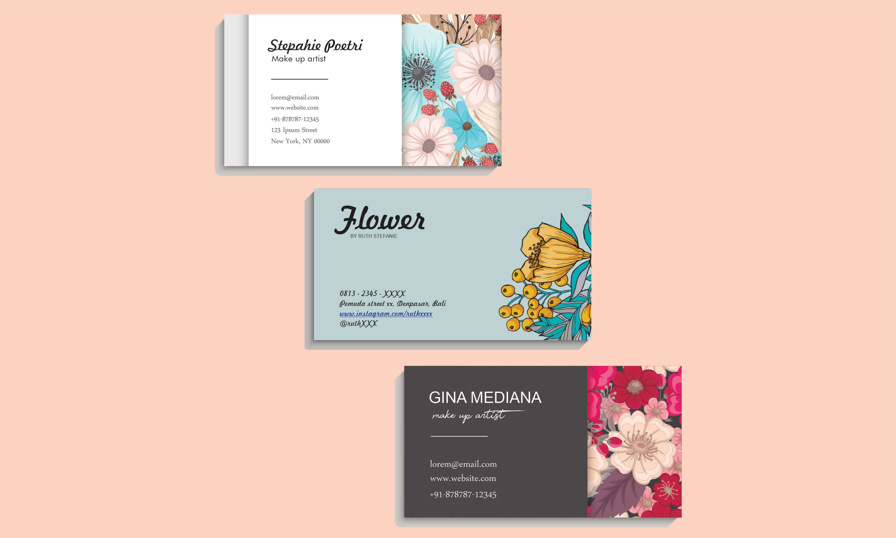Do Name Card With Feminine Or Girl Style And Free Qr Code By Zainalbdnn Fiverr