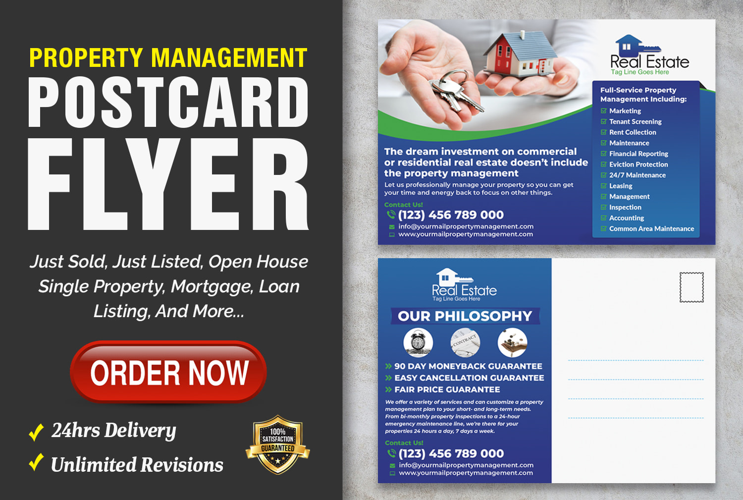 Do property management postcard, eddm postcard or flyer in 20hrs Throughout Property Management Postcards Templates
