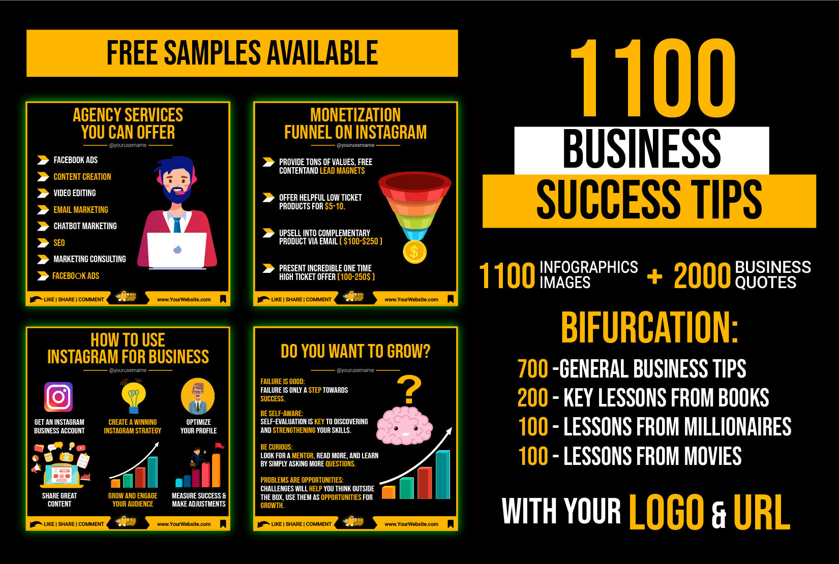 Do 1100 Business Success Tips Infographics For Instagram By Graphics Arav Fiverr