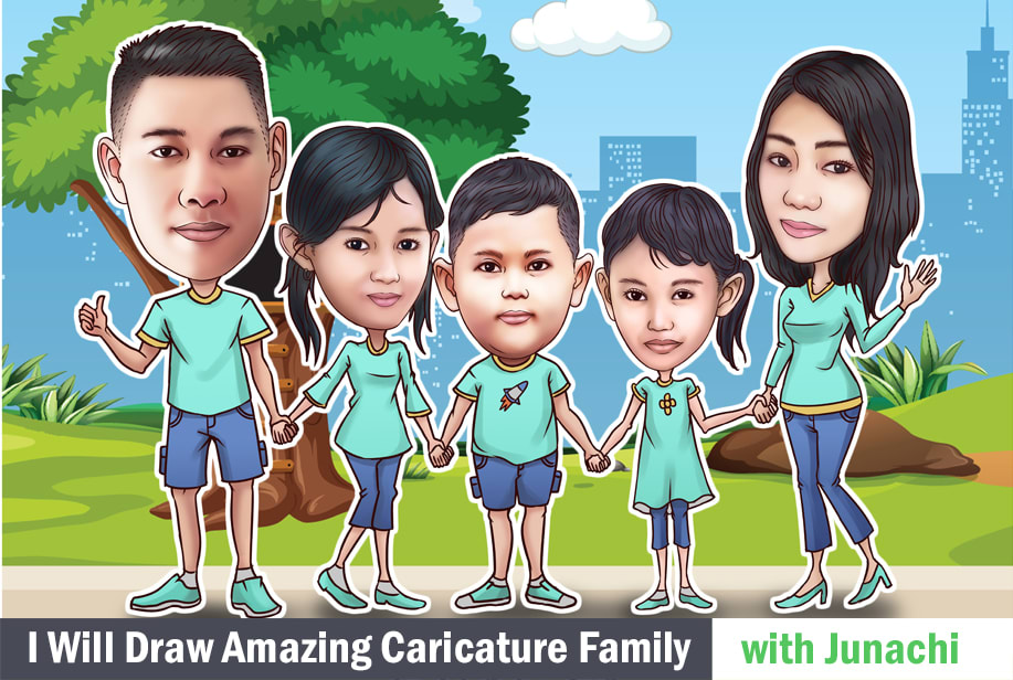 Draw amazing caricature family by Junachi | Fiverr Draw amazing caricature family by Junachi | Fiverr