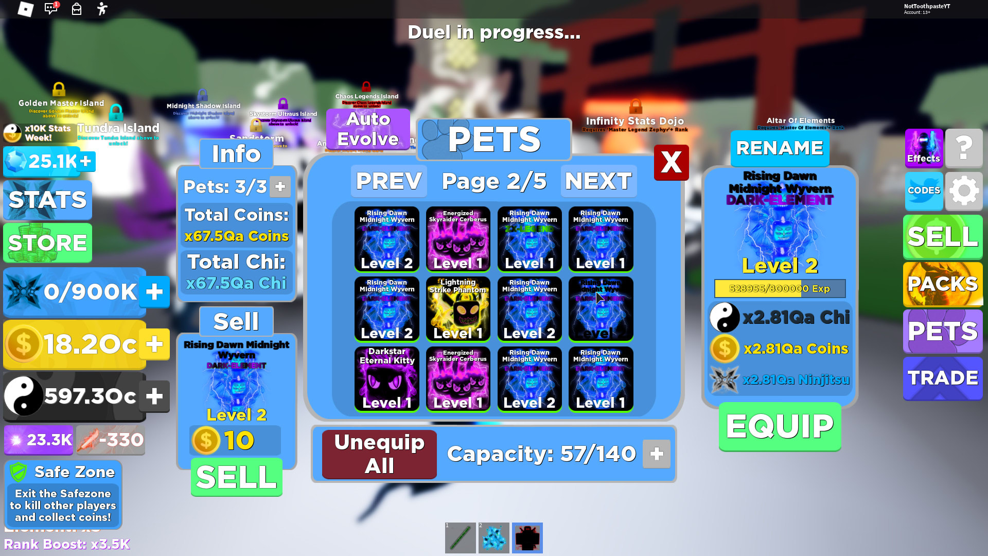 I CLONED 1000 OF THE NEW DARK ELEMENTS PETS IN NINJA LEGENDS 