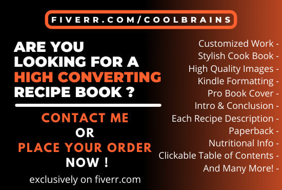 Be Your Cookbook Writer For Writing Cooking Recipes For Your Cookbook Design By Coolbrains Fiverr