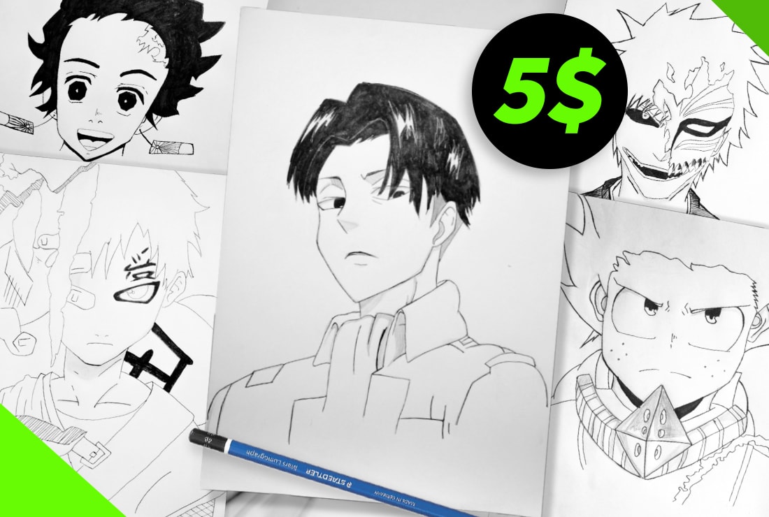 Draw Anime Characters Face Using Pencil By Animewallet Fiverr