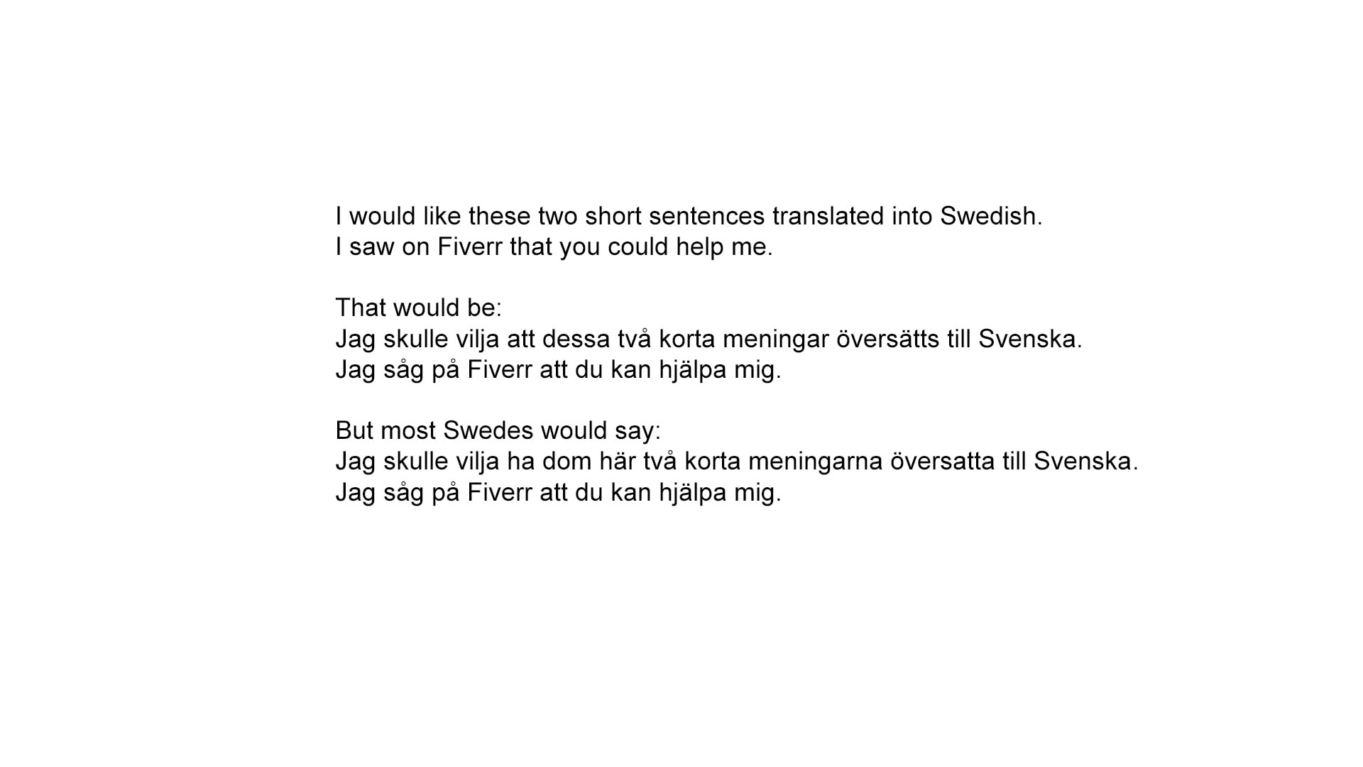 Translate your english message to swedish by Guywithasign  Fiverr