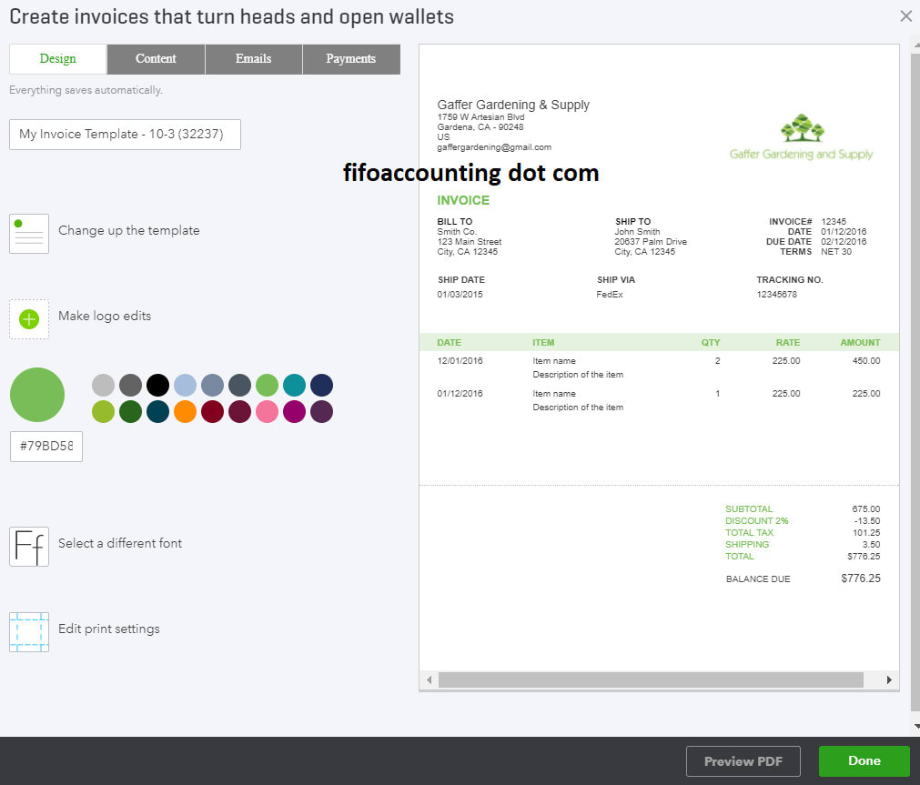 Design custom invoice template of quickbooks online and xero by Pertaining To How To Edit Quickbooks Invoice Template