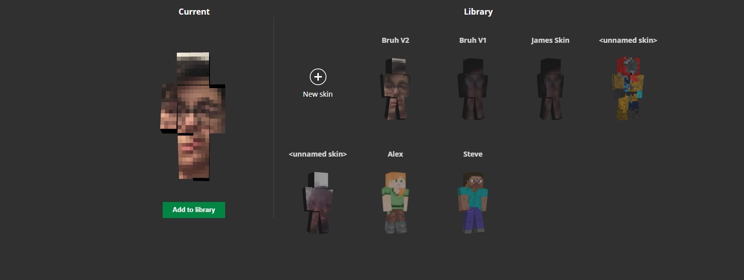 make a minecraft skin of your face