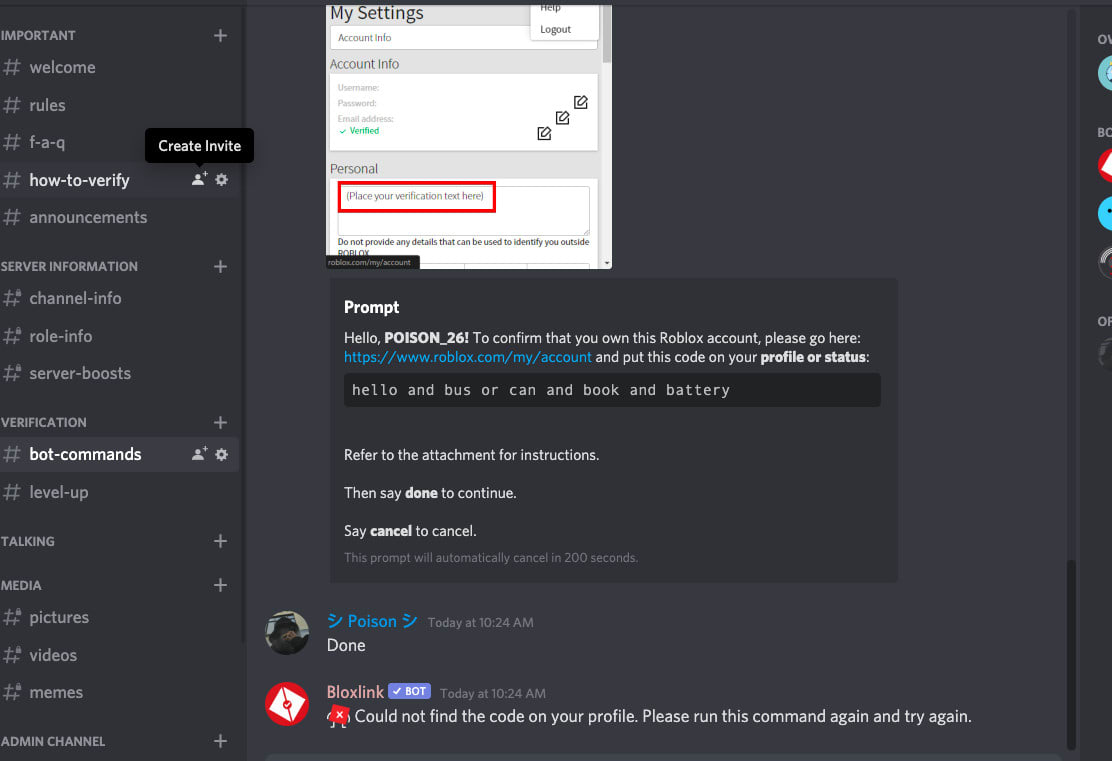 Make A Discord Server Only For A Roblox Game By Gamerioplayz - roblox discord group bot