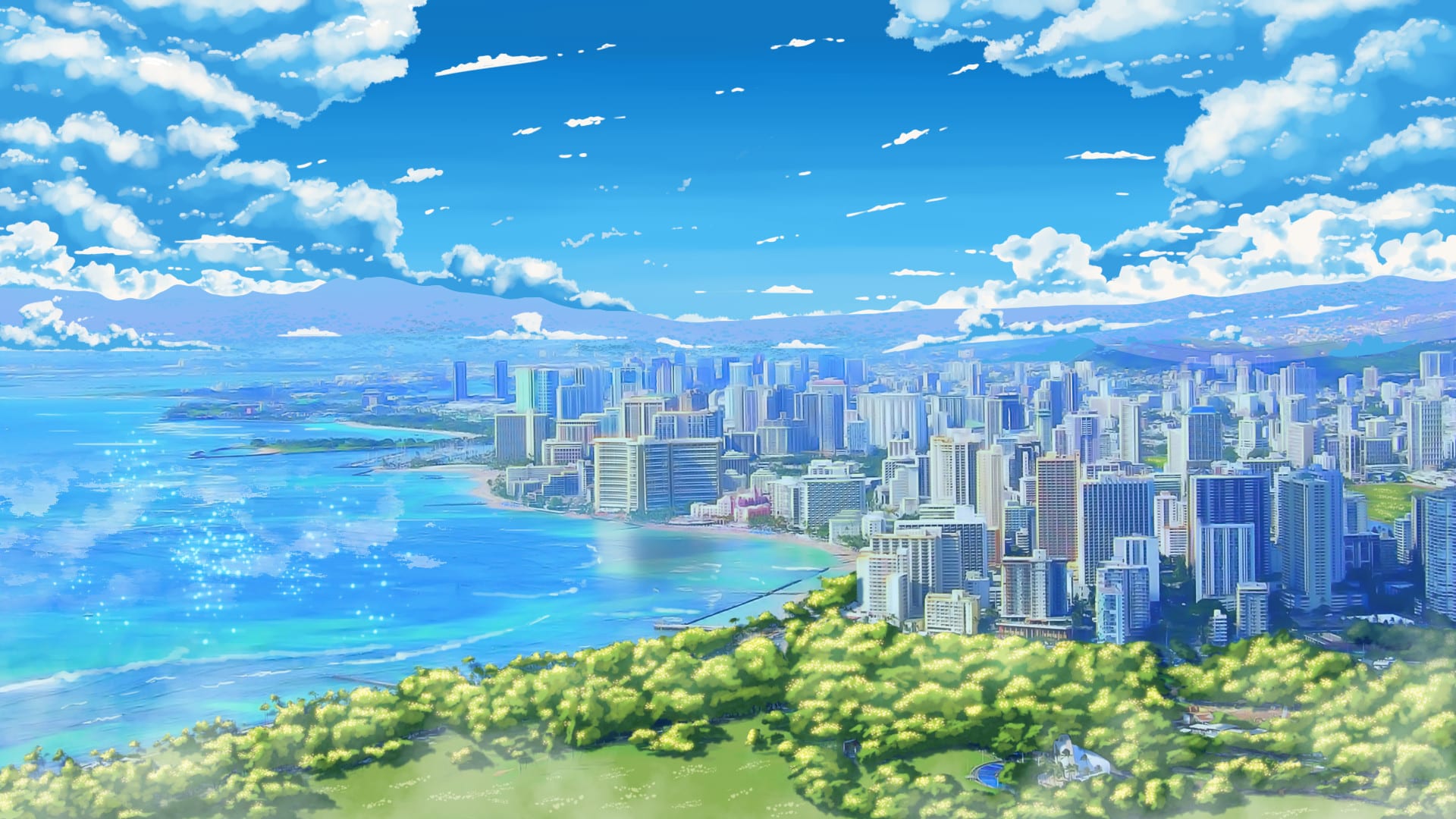 Create anime, game, and visual novel background painting by Arixaf | Fiverr