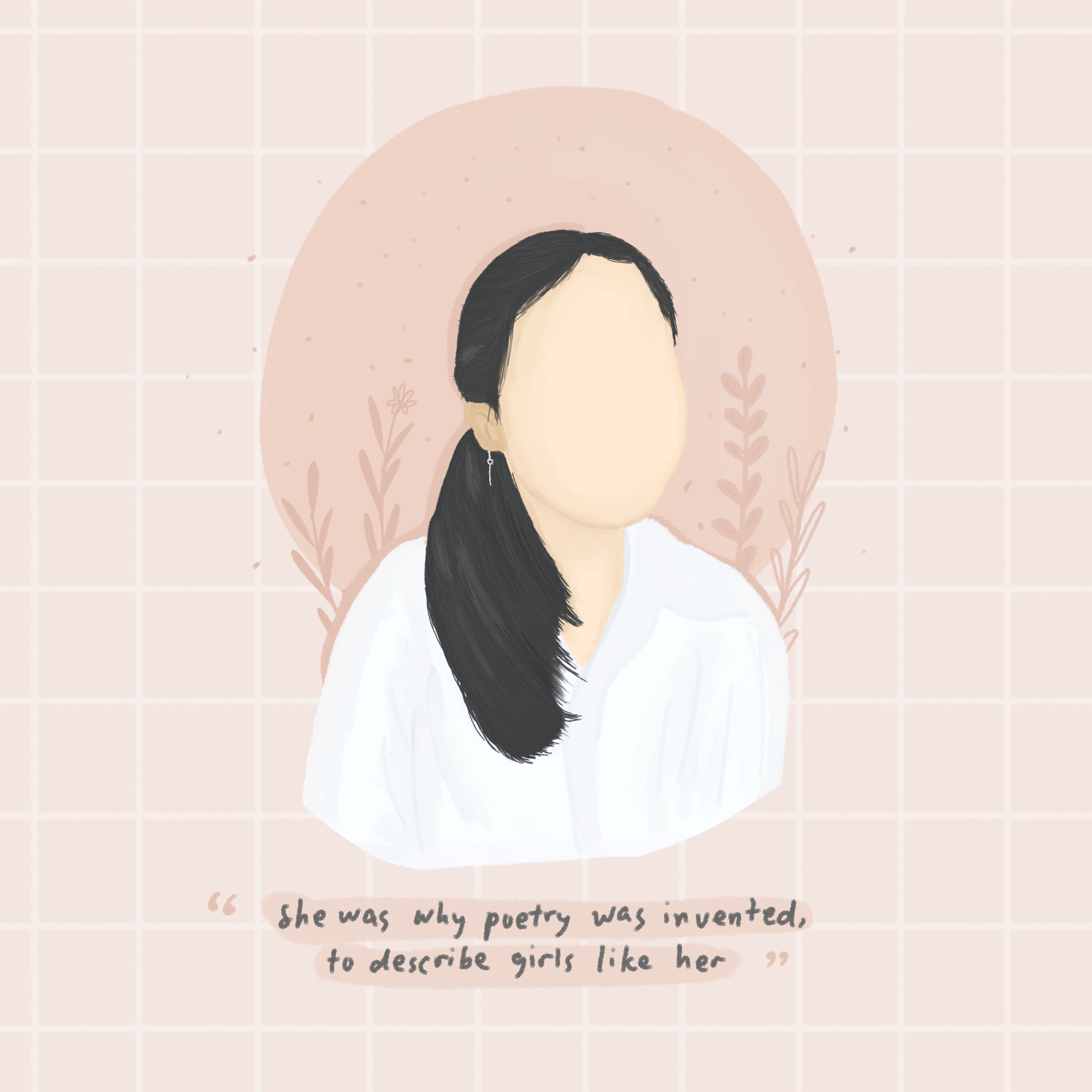 Art & Collectibles She Is Golden Faceless Illustration Digital Drawing ...