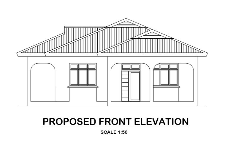 Architecture Layout - The residence joint house building front elevation  and side elevation design that shows 2 storey floor level building  structure design, truss span roof, door window marking, front side gallery