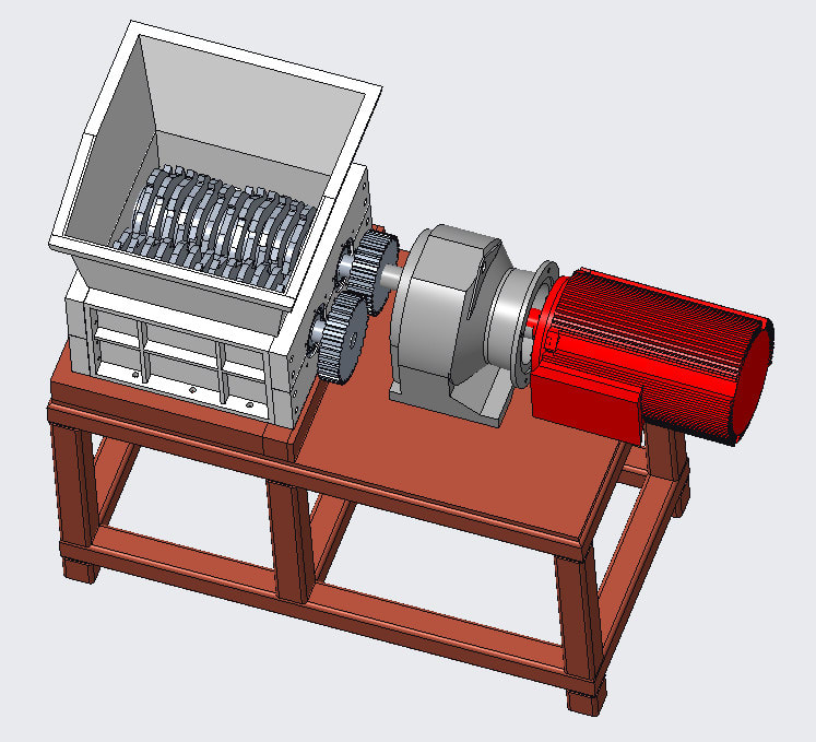 Plastic Crusher Shredder Machine - 3D Model by surf3d