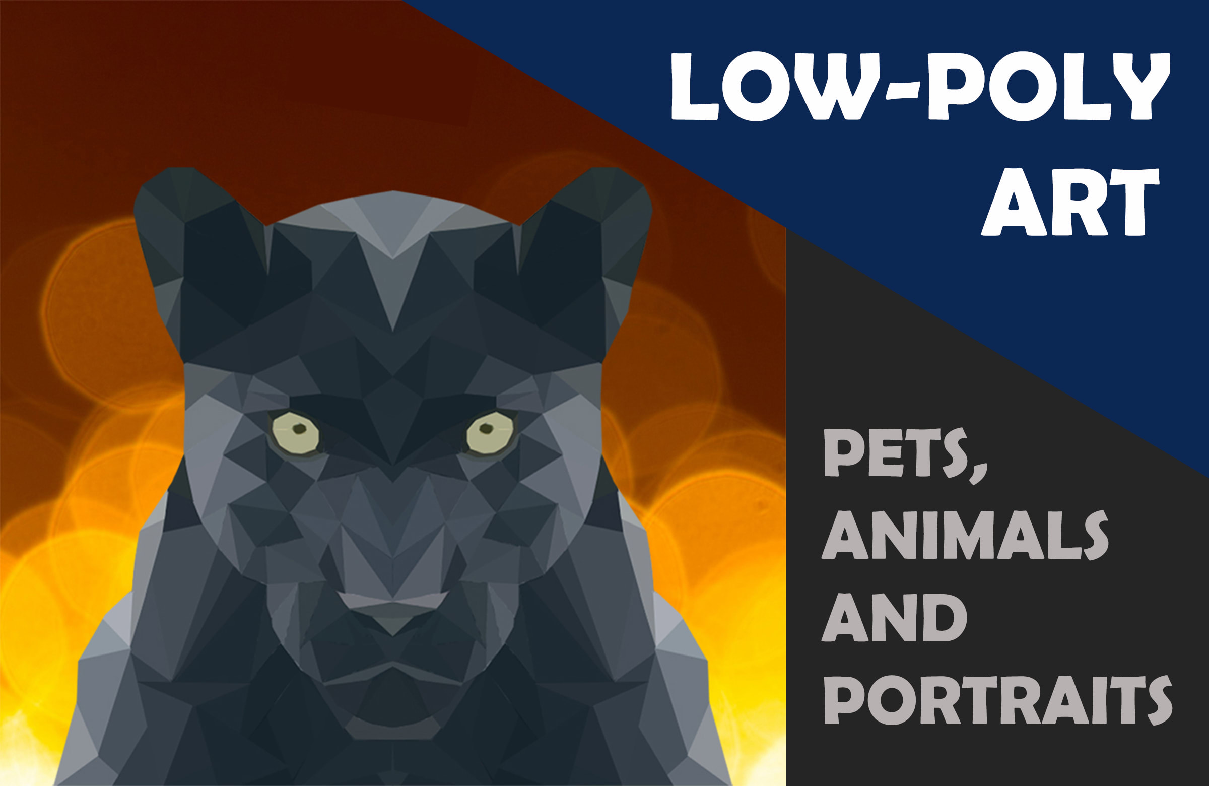 Draw a polygonal low poly art portrait of pets and animals by Kush1021 |  Fiverr