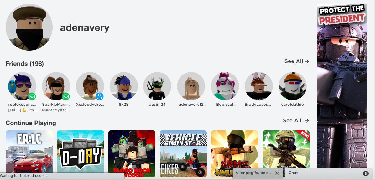 roblox account with items and gamepasses