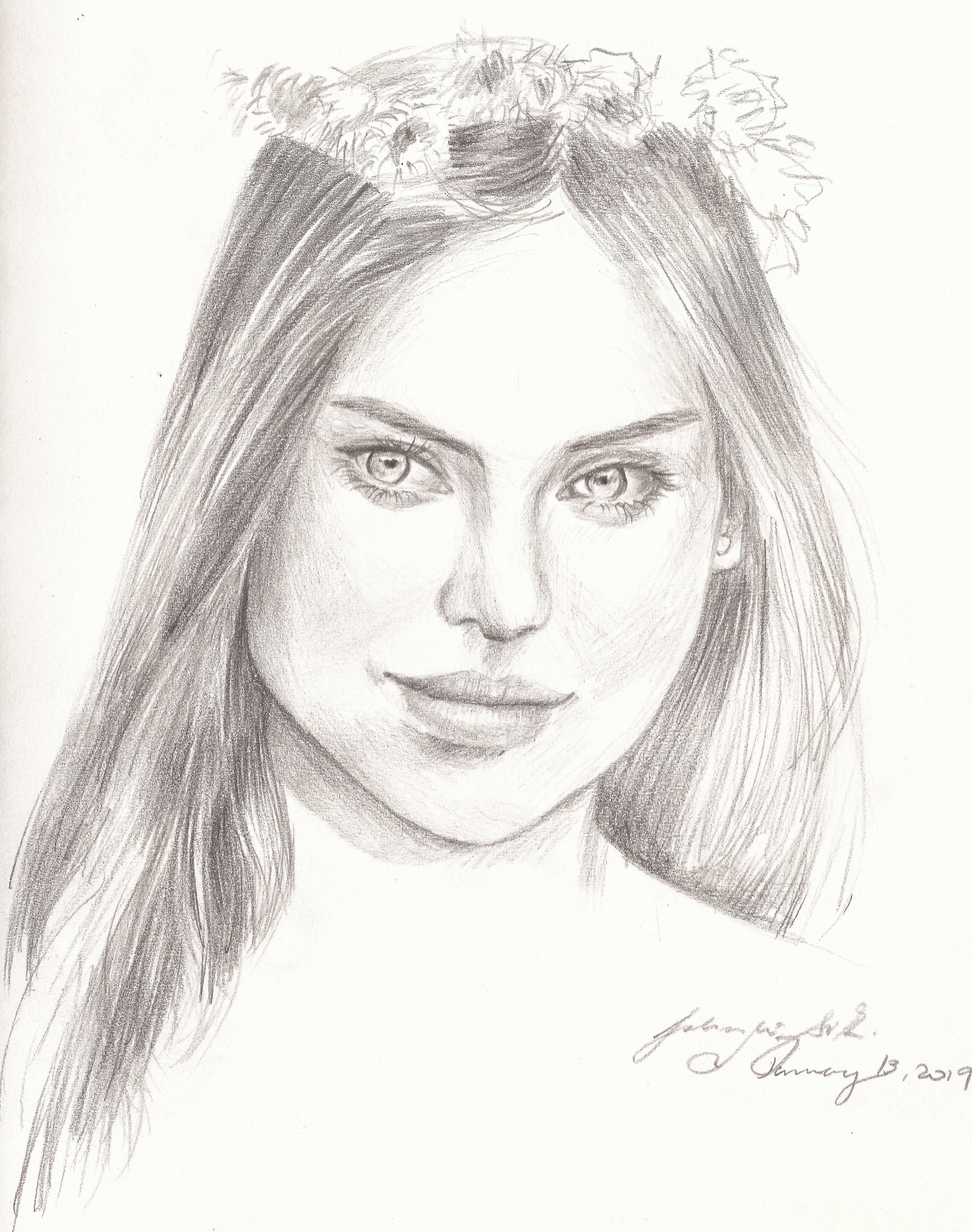 Draw Graphite Portraits In A Semi Realistic Style By Riz Artist