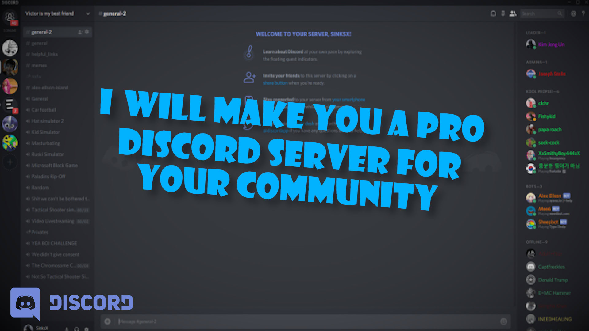 Fortnite Coach Discord Server Create A Pro Discord Server With Several Bots By Sharkboihamzaop Fiverr