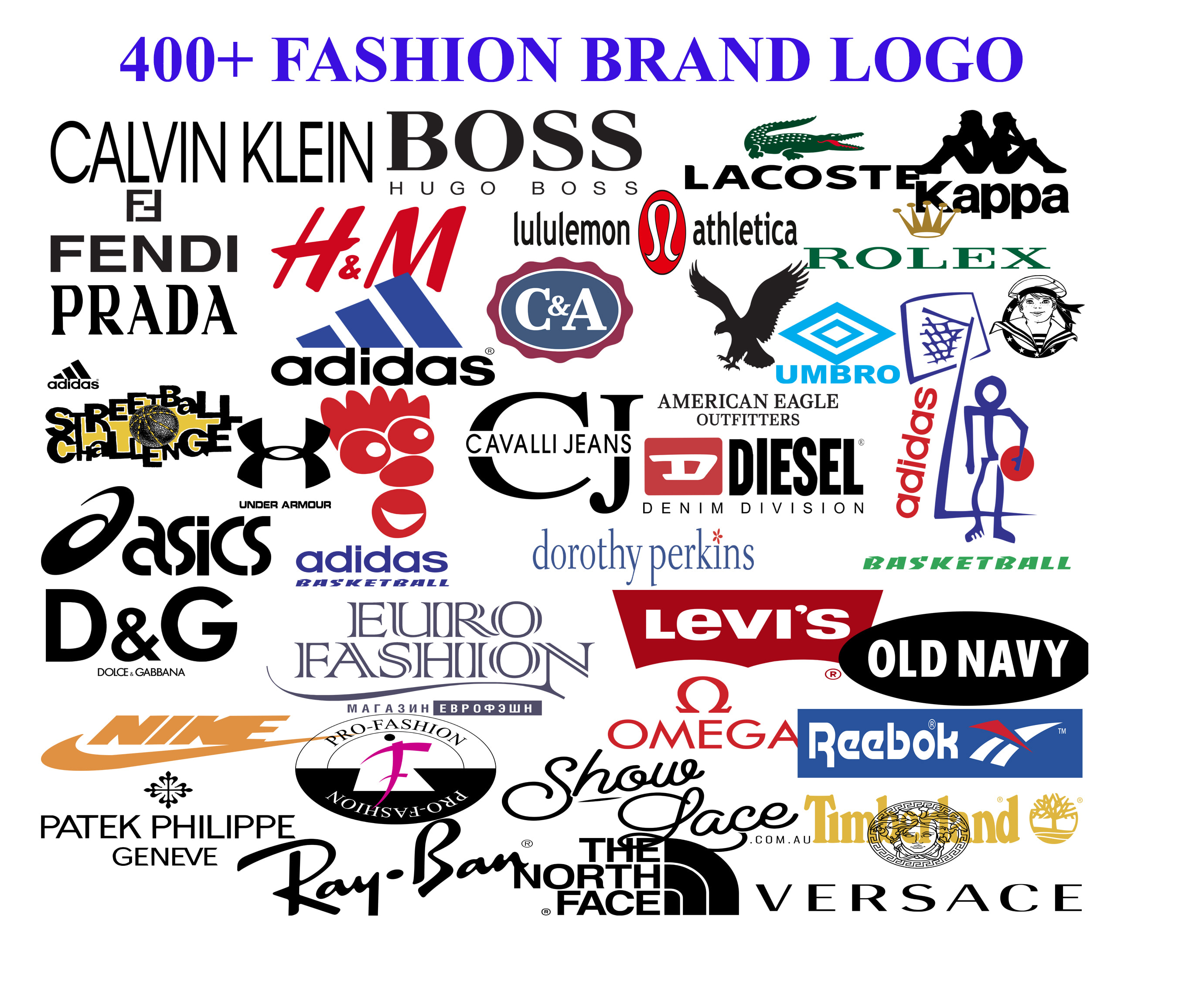 World's Fashion Brands Logos in SVG Vector and PNG File Format 