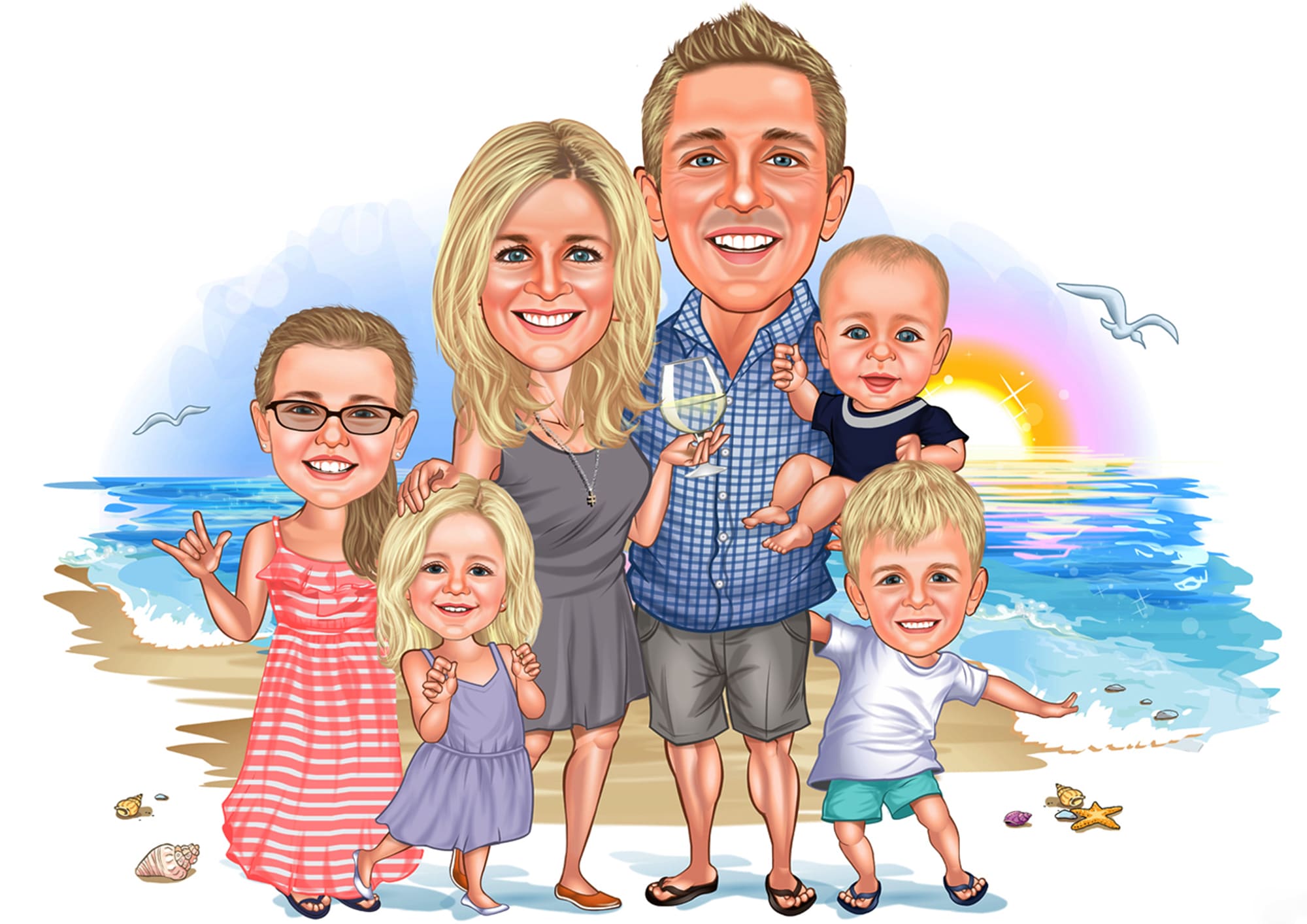 Draw your family cartoon comic and caricature cartoons by Jaxxonjeroma |  Fiverr