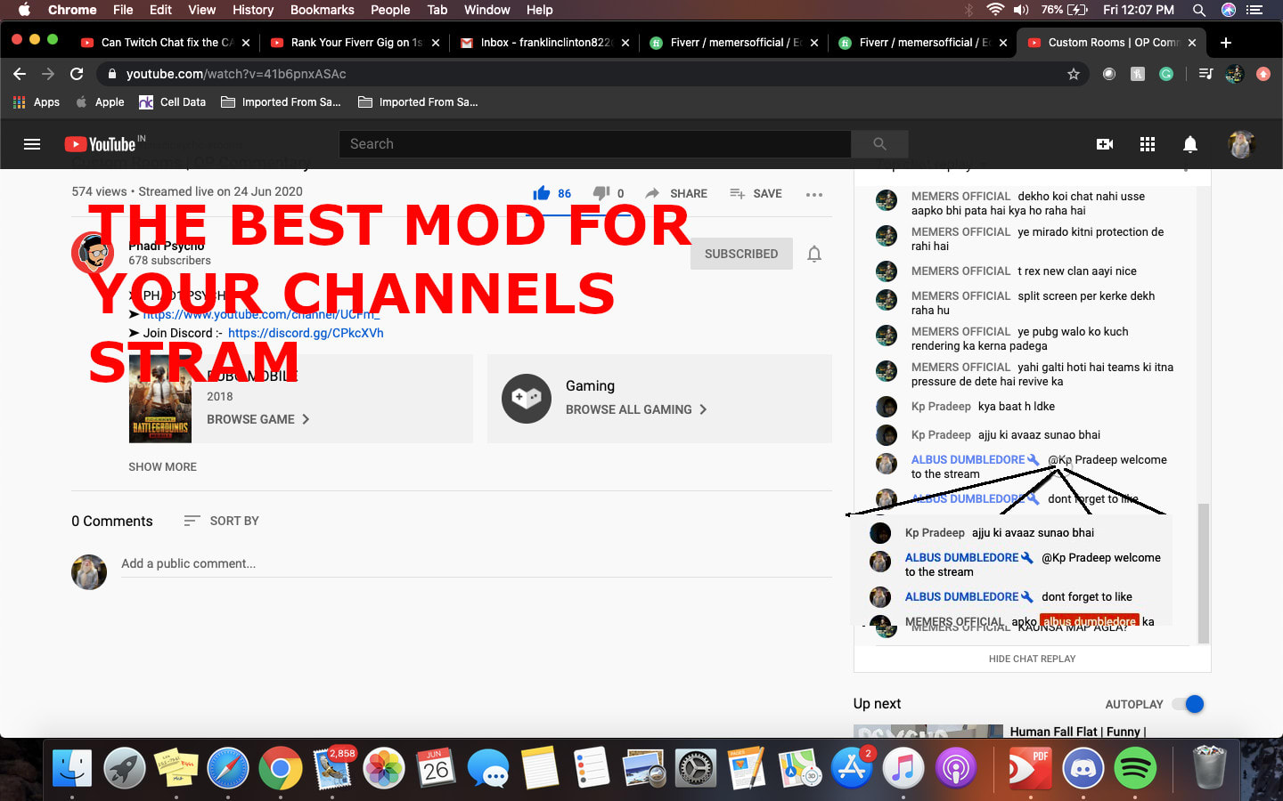 Be Your Youtube Live Stream Moderator By Memersofficial Fiverr