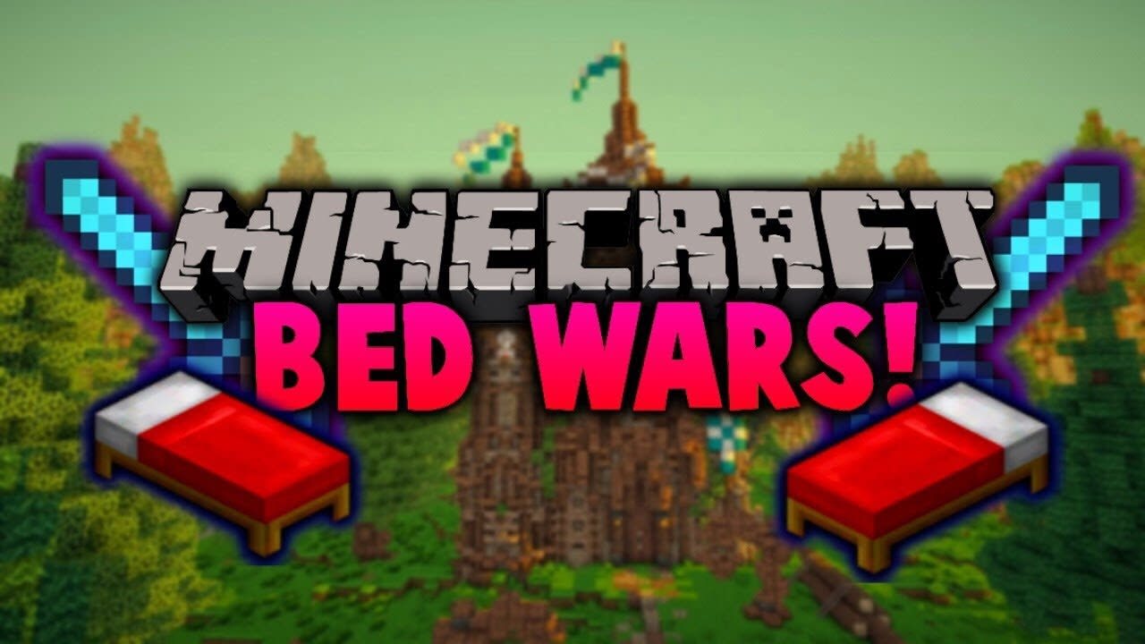 Minecraft Bedwars Red Player Attacking Blue Player · Creative Fabrica