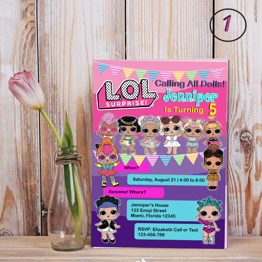 LOL SURPRISE sorpresa compleanno party festa inviti Printable-Invito  digitale