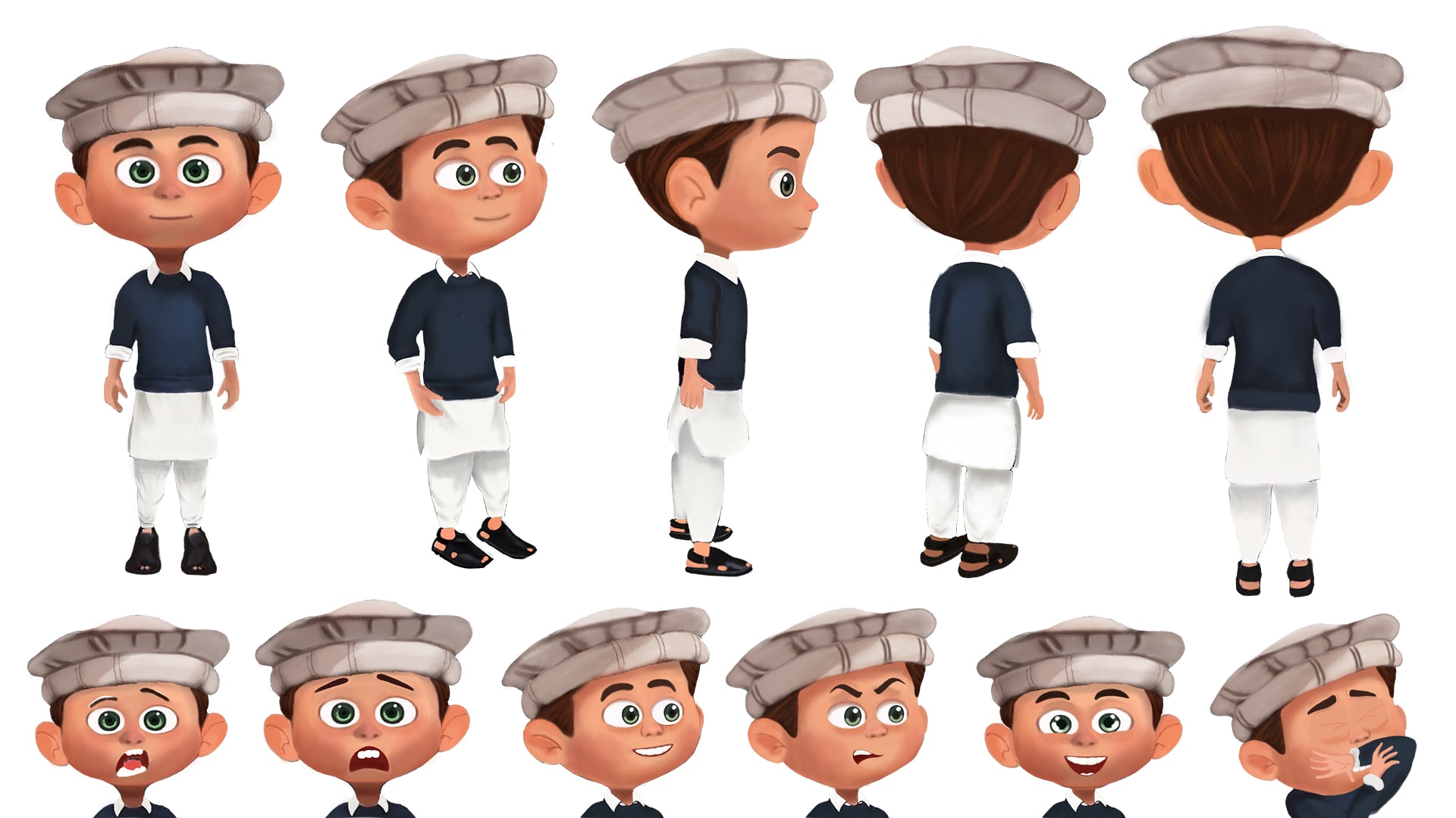 Create character sheet for animation with expressions by Art_by_laraib |  Fiverr