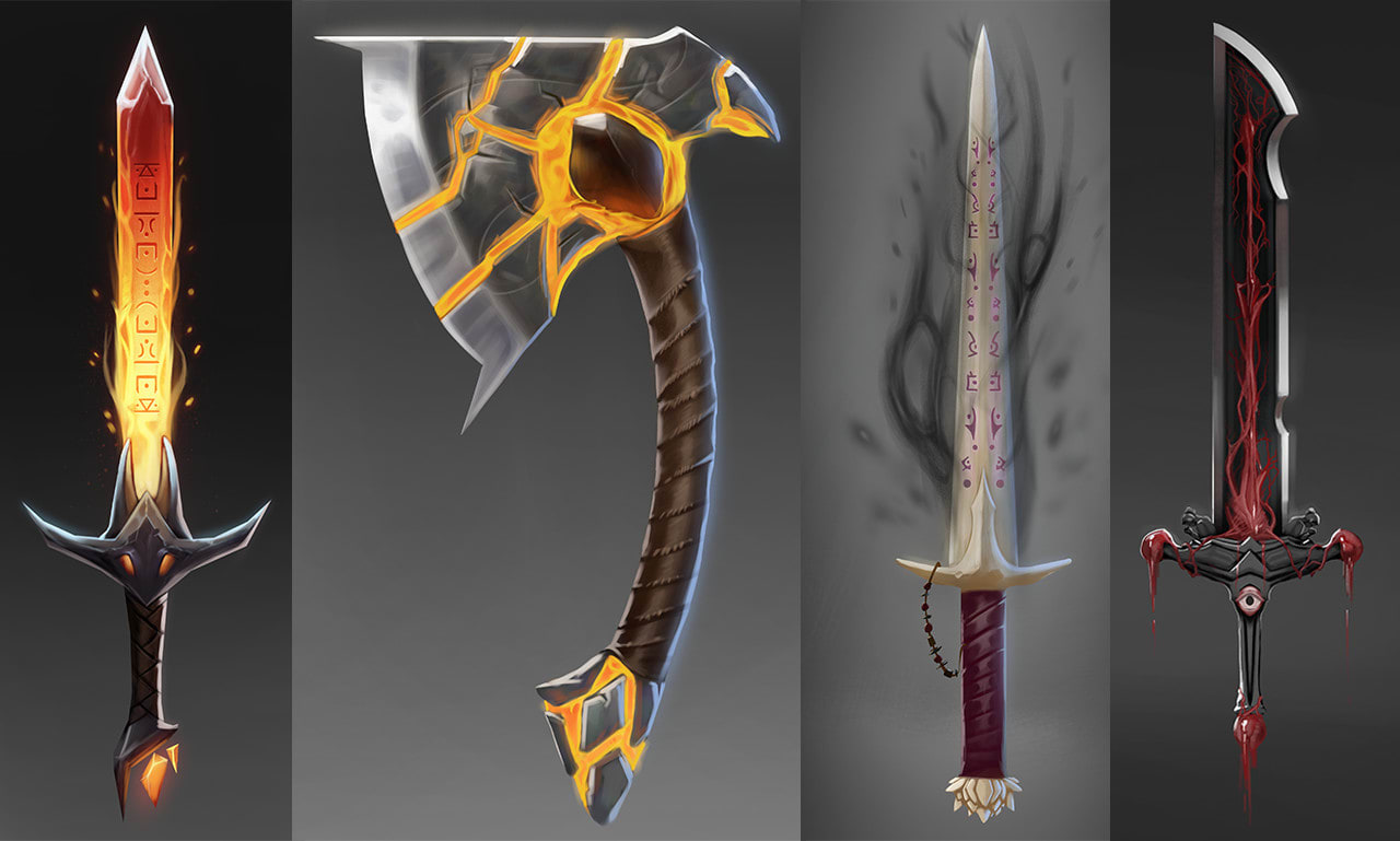 Original Weapon Concept: Sword and Gun (Concept by Me, Art by