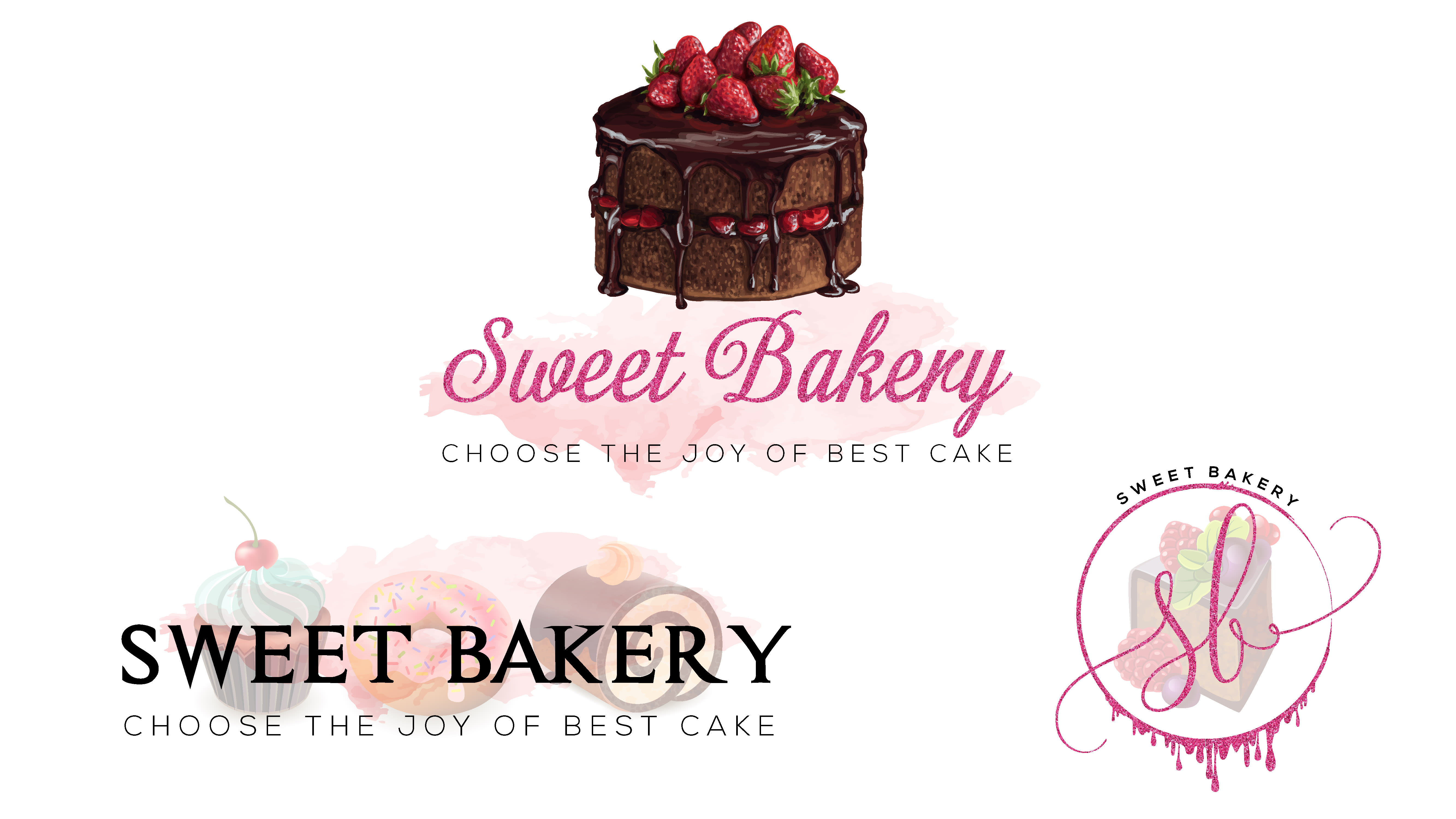 Premade Baking Logo Pink Mixer. Cake Logo Watercolor Bakery - Etsy