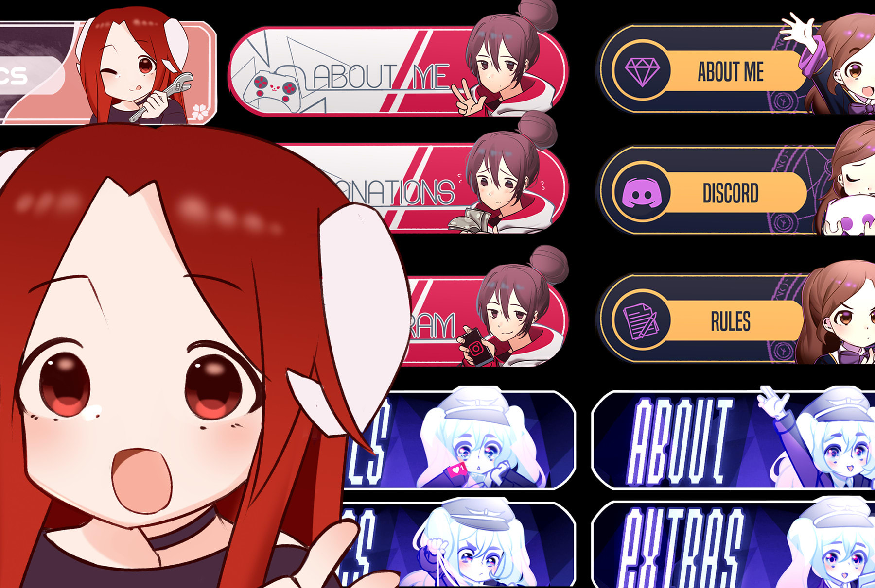 Design original anime twitch panels by Deaduse4name | Fiverr