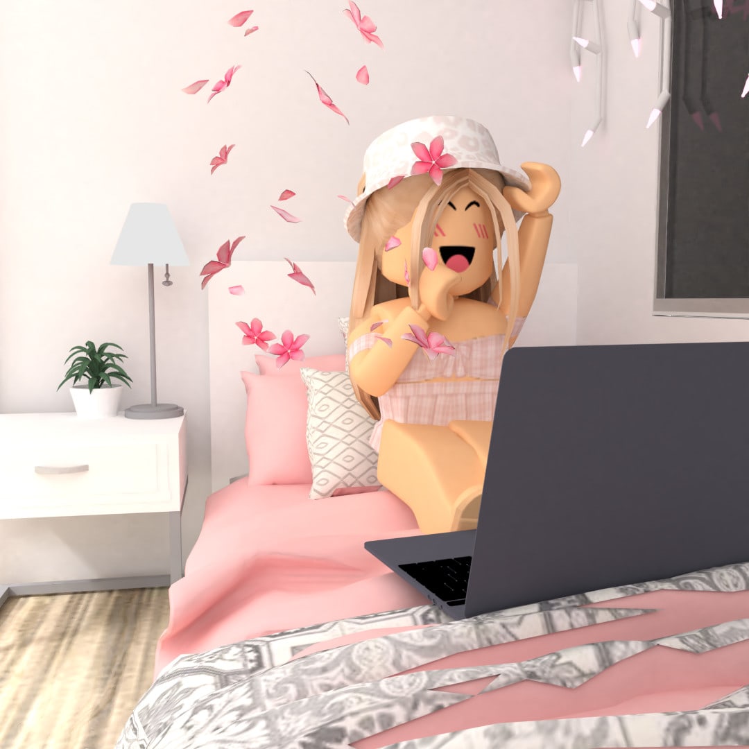 Download Girl Roblox Sitting On Bed Picture