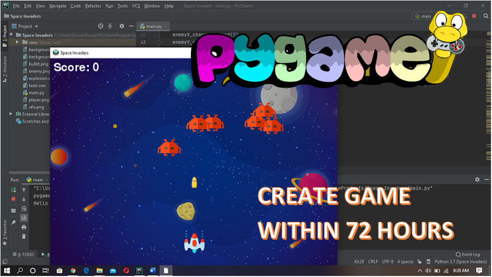 help you make great 2d games in python using pygame
