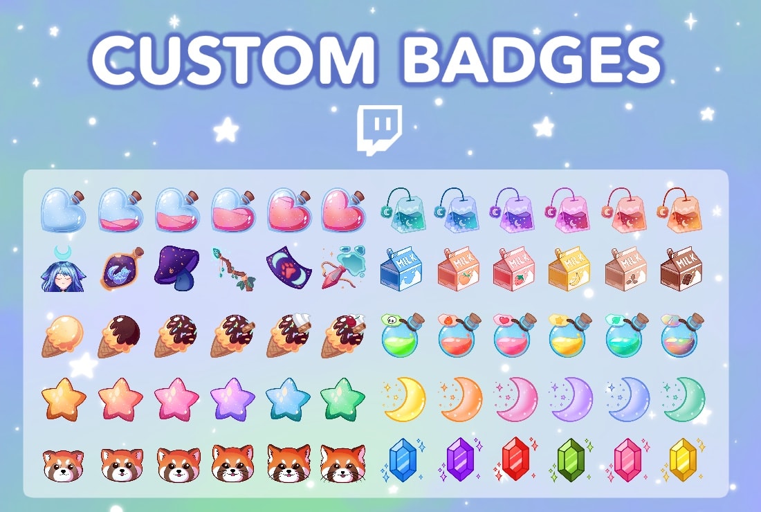 Custom Twitch Sub & Bit Badges by Veendy on Dribbble