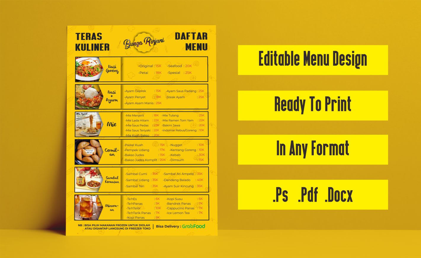 Design Editable Restaurant Menu Flyer In Any Format By Zainilfajri