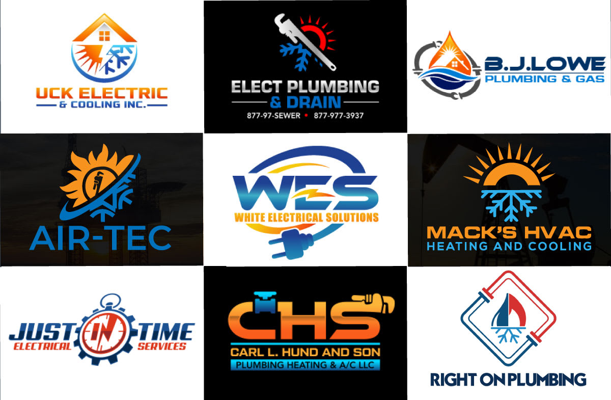 do plumbing air heating hvac oil gas and electrical logo, image size:1200x785