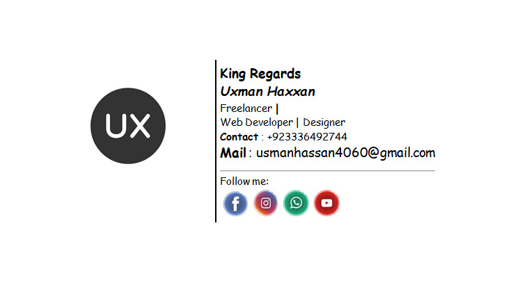 Make Professional Html Email Signature For Outlook Gmail And Iphone In 1 Hour By Usmanhassan706 Fiverr