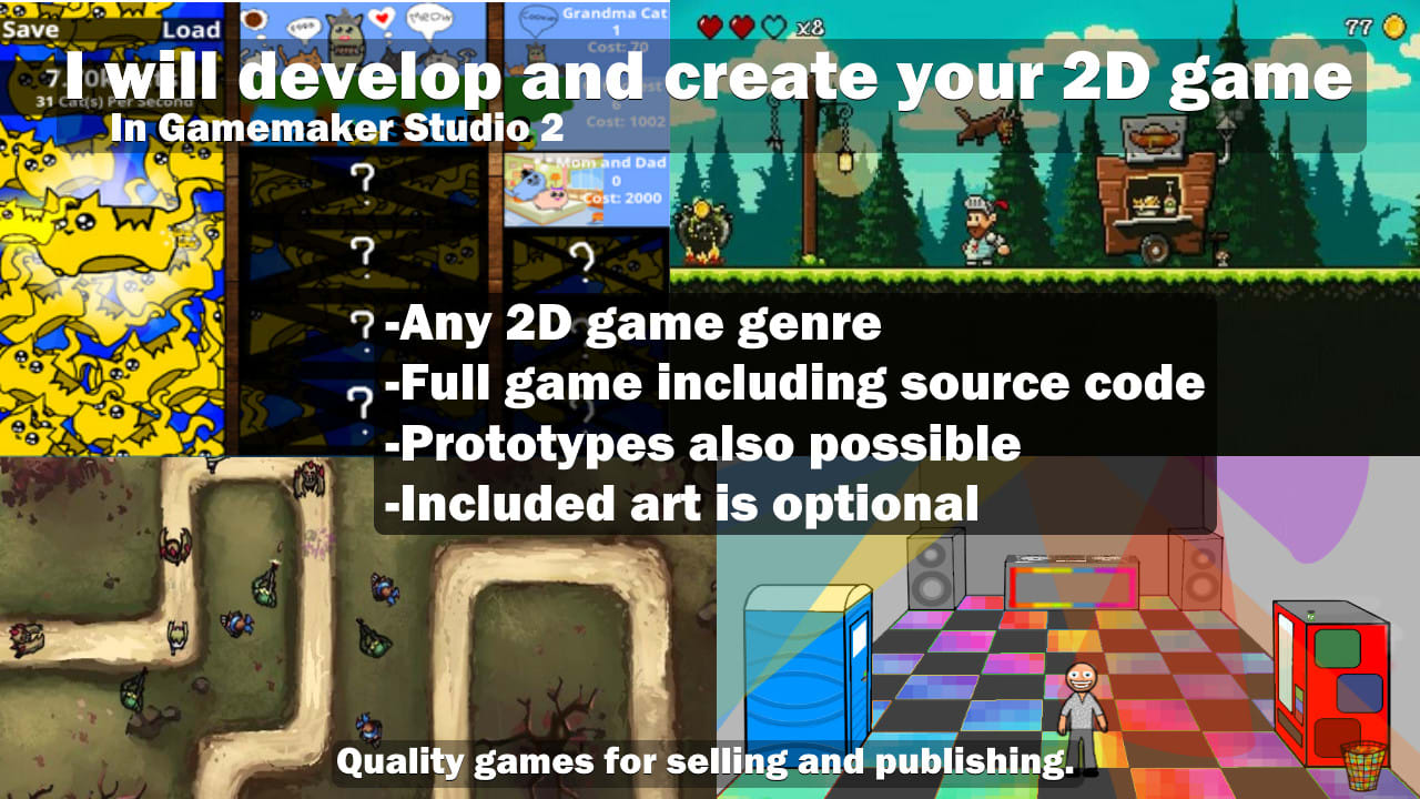 Develop and create your 2d game in gamemaker studio 2 by Bojandeveloper |  Fiverr