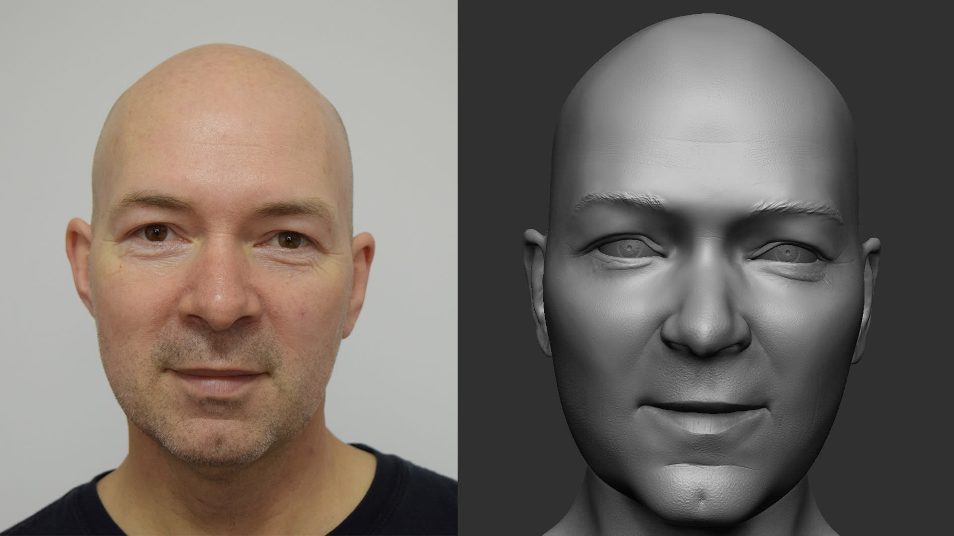 make an alike hyper realistic 3d head sculpt