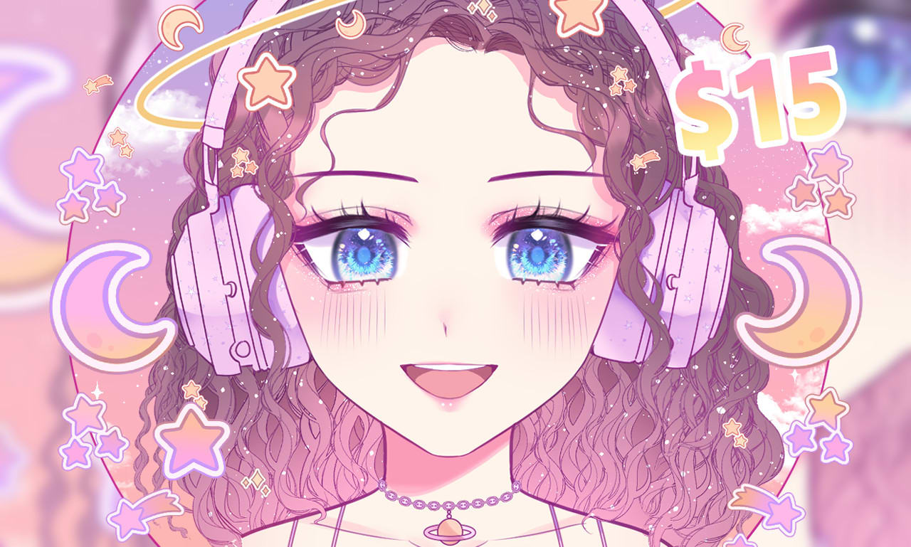 Draw cute anime profile picture, avatar, emotes, icon, logo by Mooneto