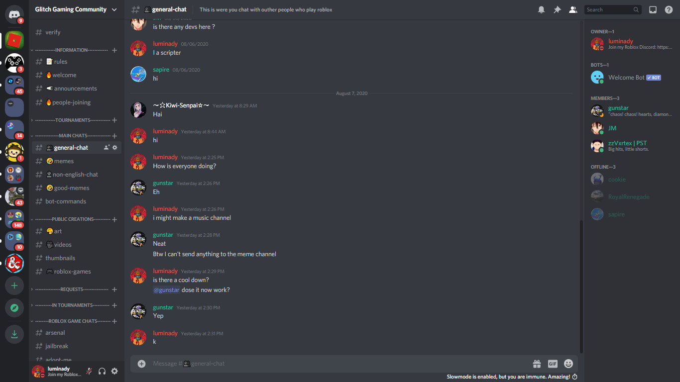 Make A Discord Group By Luminady - roblox audio bypasses discord