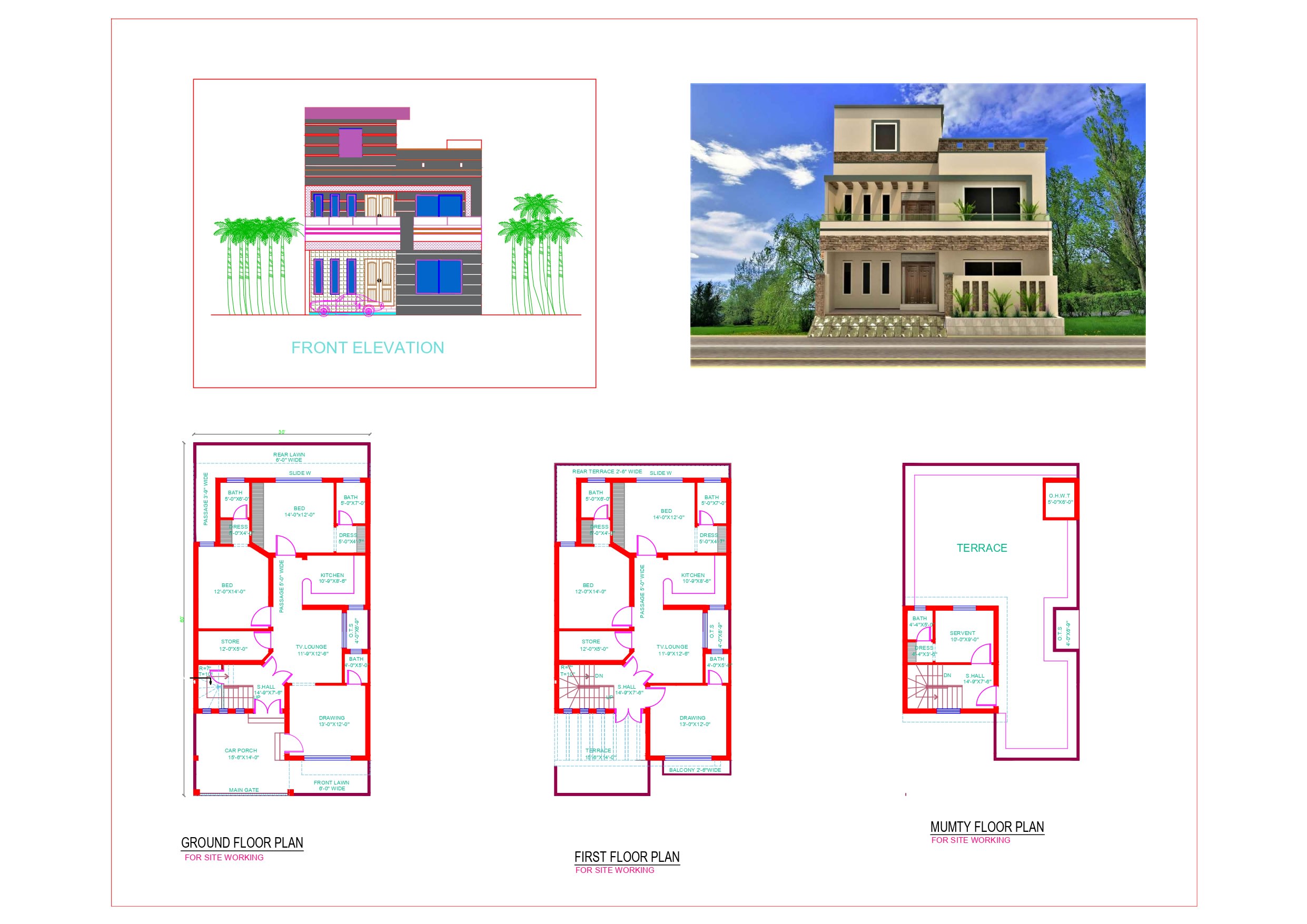 2d House Plan And Elevation Pdf
