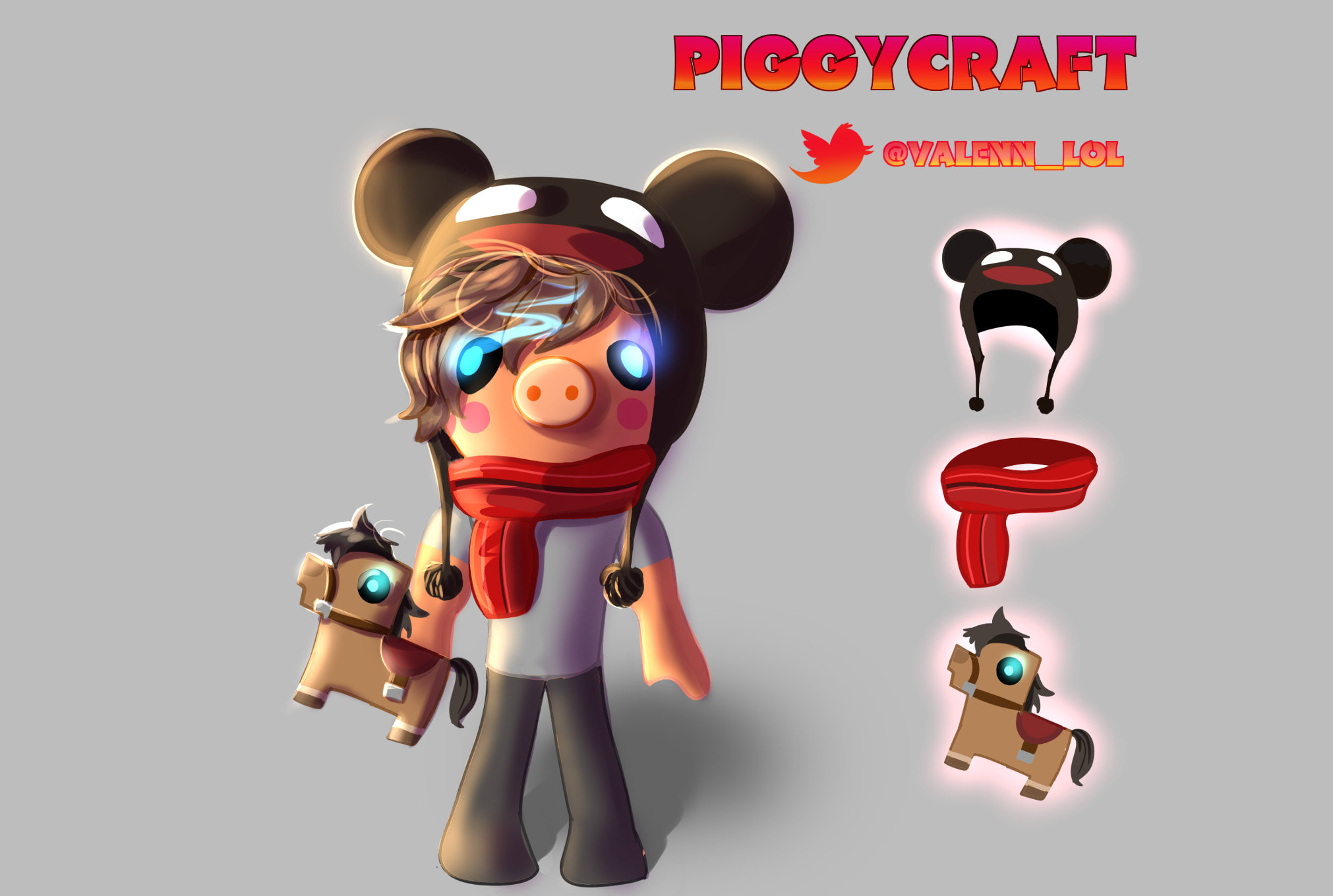 Draw your roblox character as a piggy, or i come up with one by Valenn_lol  | Fiverr