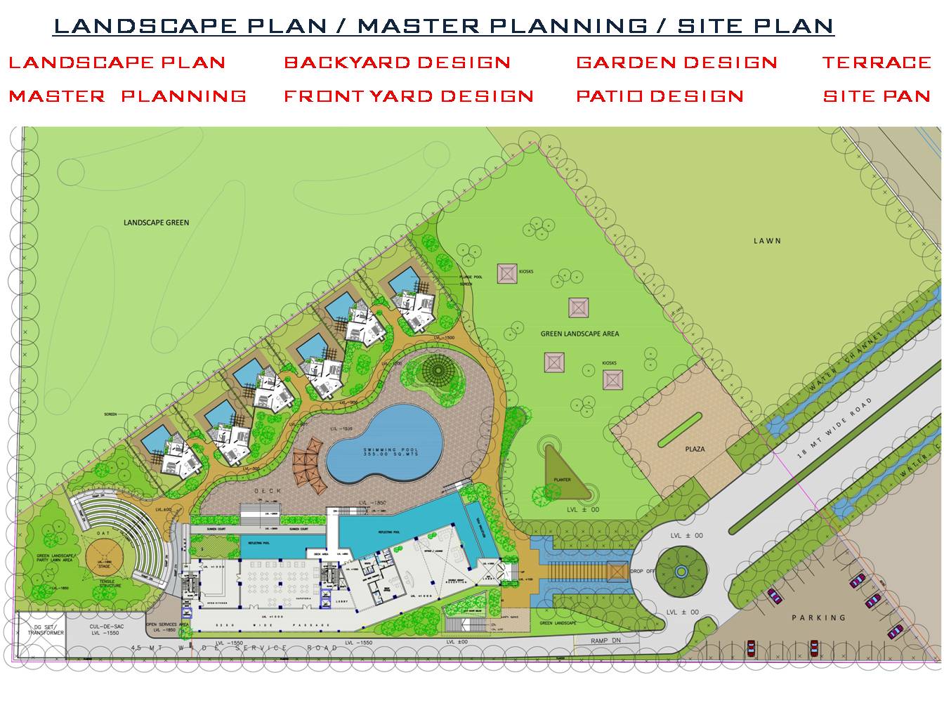 create master plan, landscape plan, site plan