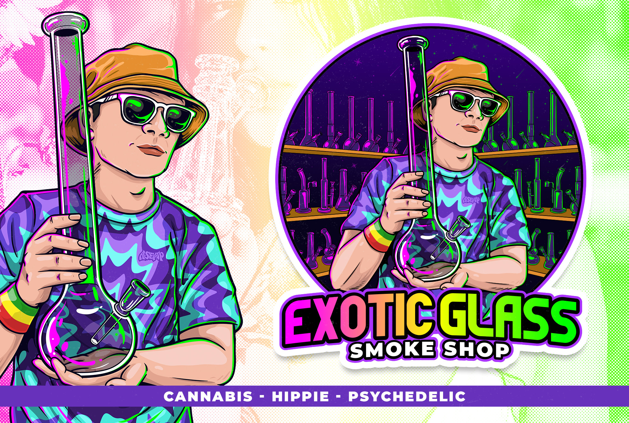 Design cannabis, weed, hippie, psychedelic, and cartoon character with my  style by Aseptp | Fiverr