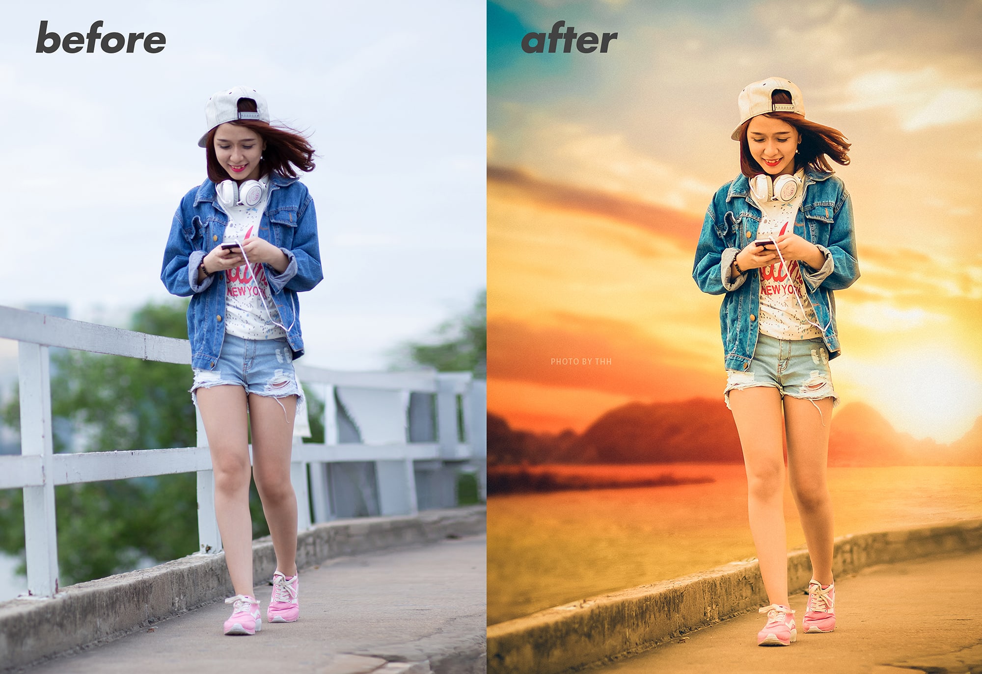 Do photo editing and retouching with background change by Tranhaihau |  Fiverr