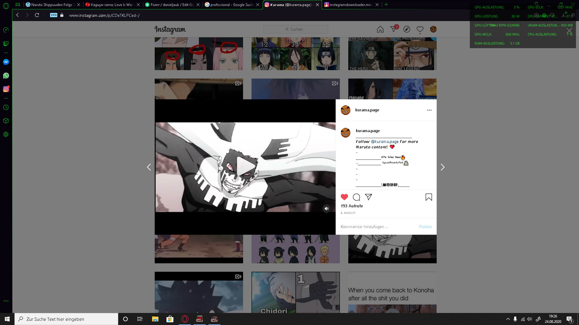 Make Naruto Anime Edits For Instagram Pages Vegas Pro By Danieljauk