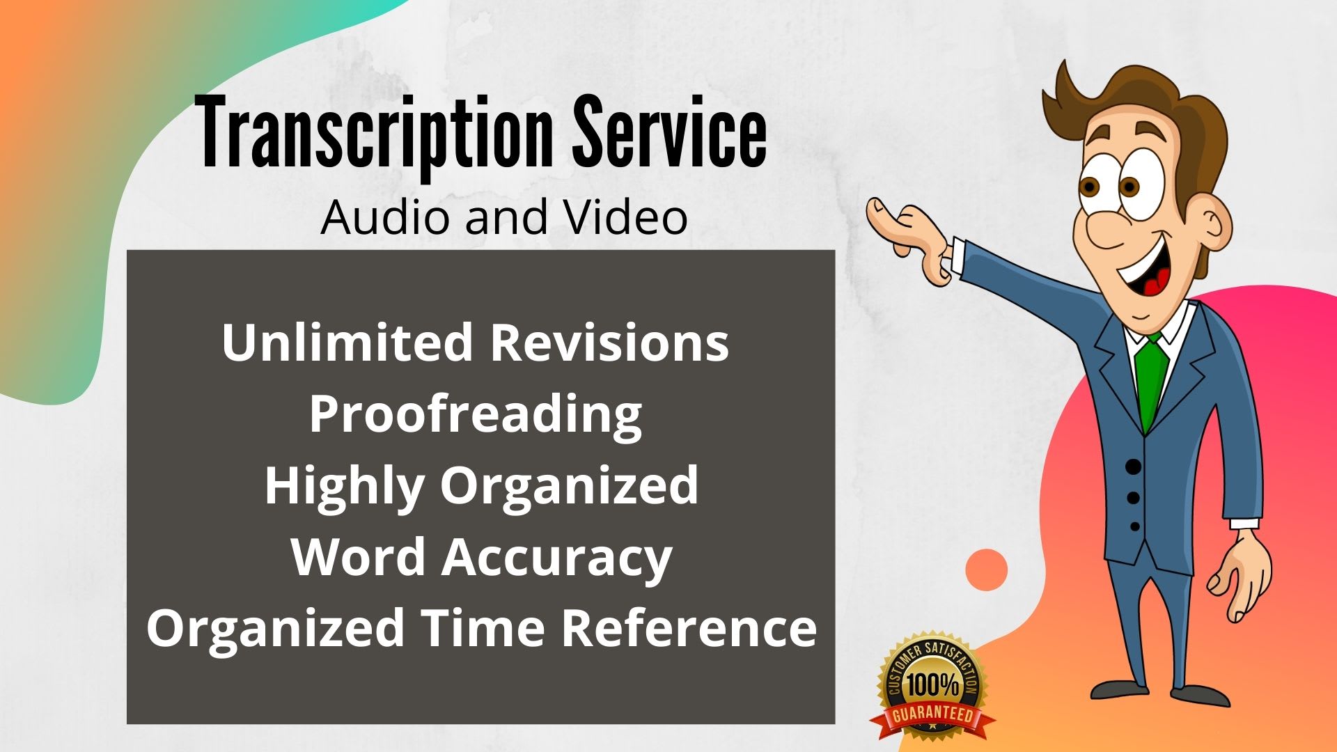 Do professional transcription services with an accurate and fast turnaround  time by Arain997 | Fiverr