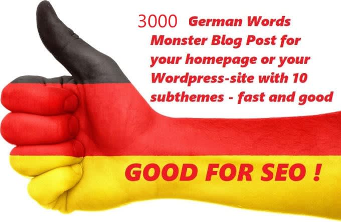 Write A 3000 German Words Monster Blog Article By Germanycontent Fiverr