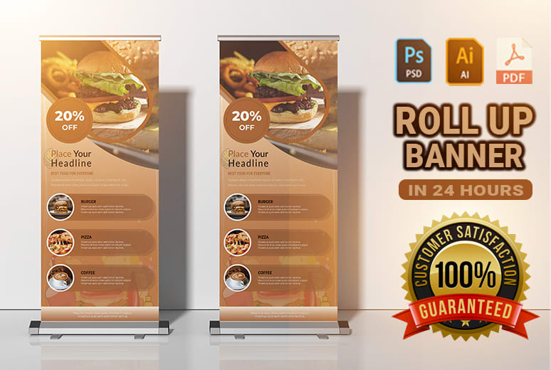 Design Restaurant And Business Modern Roll Up Banner By Ohiduzzaman12