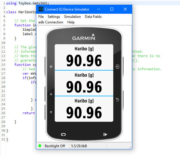 connect iq device simulator