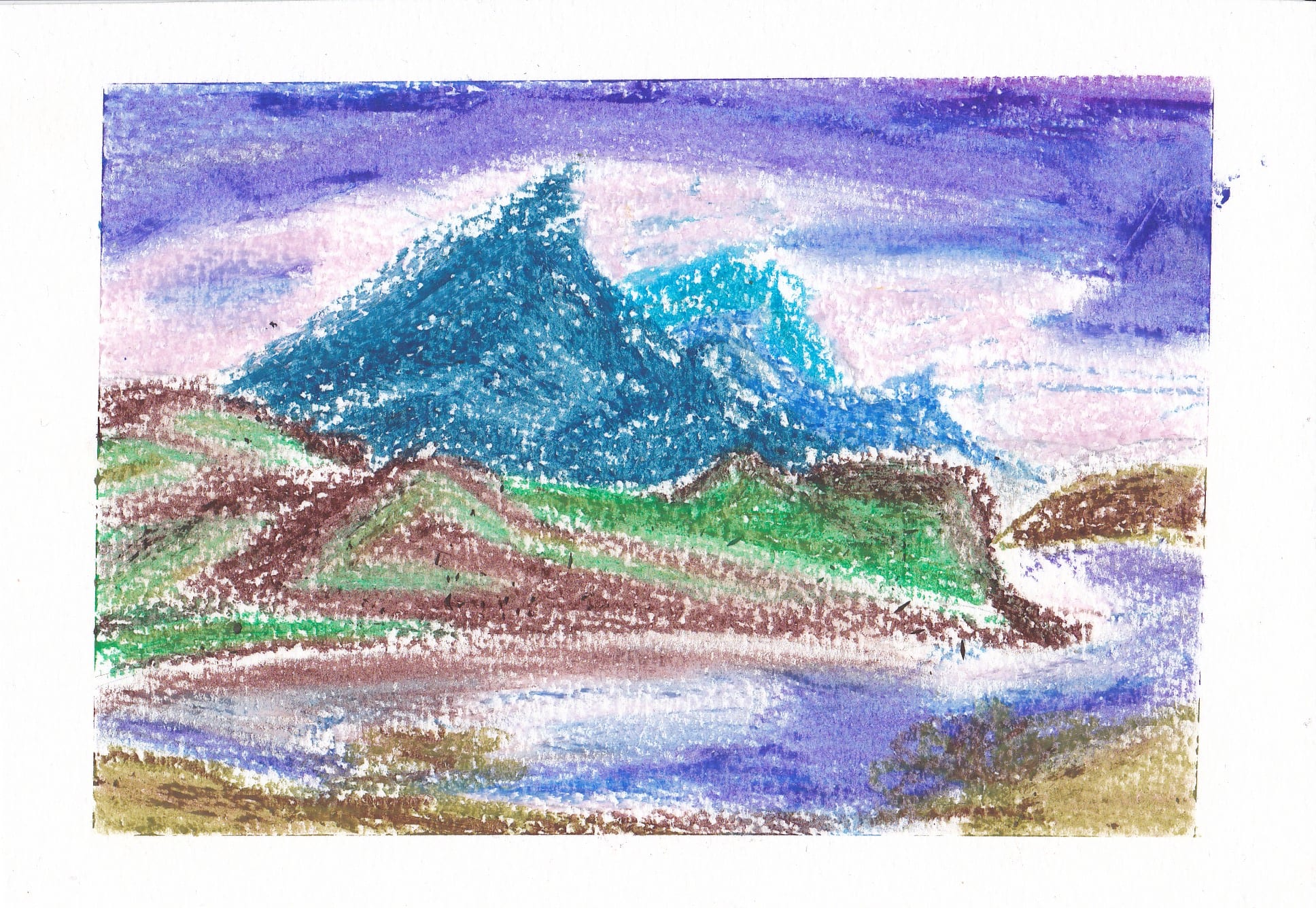 Landscape Drawing By Oil Pastels Or Watercolor By Starlingpav Step by step watercolor scenery: fiverr