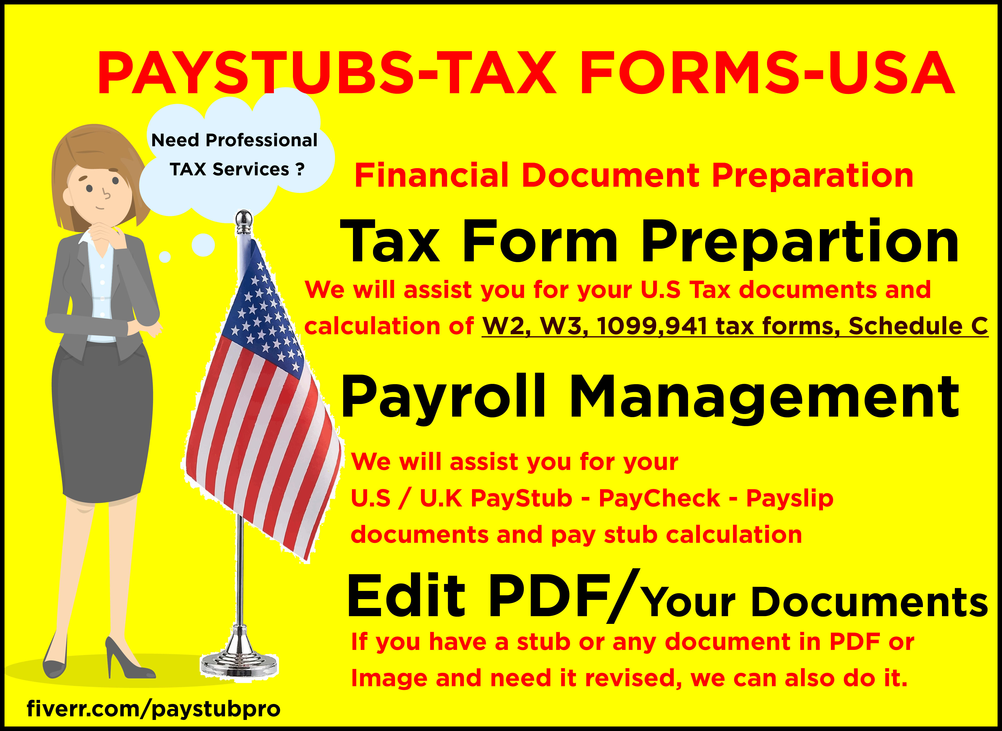 Assist You In Paystubs And Any Tax Forms By Paystubpro Fiverr